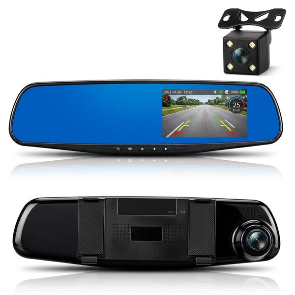 Camera de recul HD retroviseur connecte double camera - Vue avant arriere