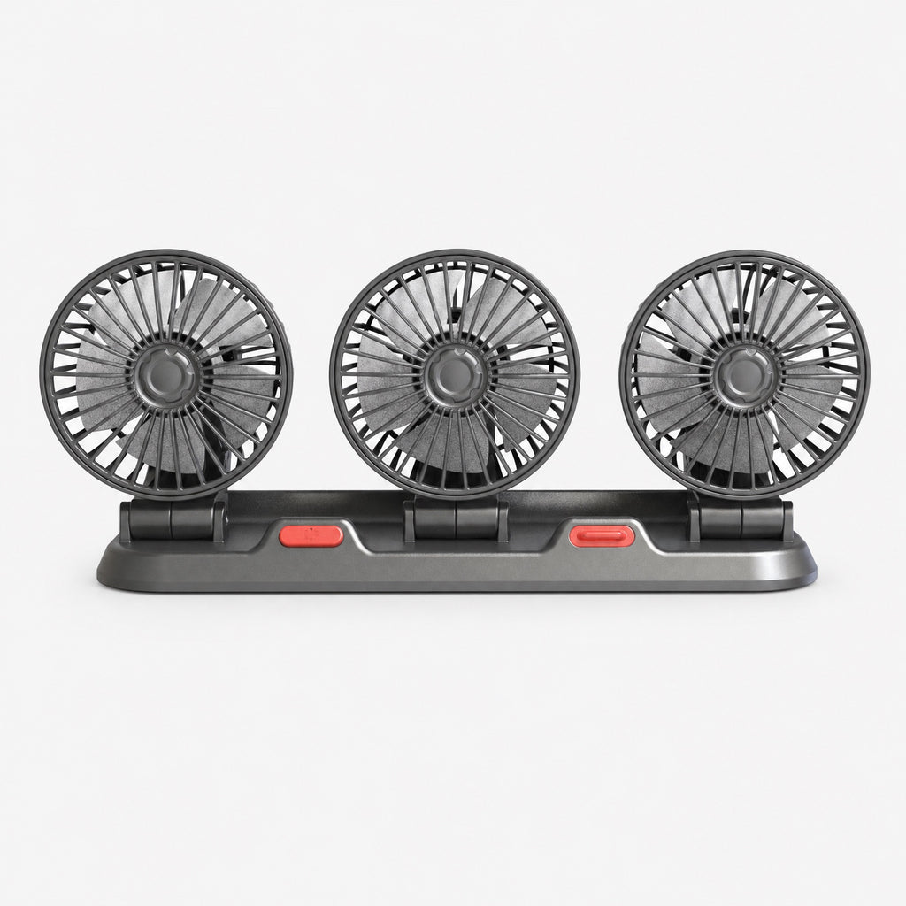 Ventilateur USB voiture silencieux refroidissement habitacle 360 - Produit trois tetes USB