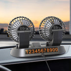 Ventilateur USB voiture silencieux refroidissement habitacle 360 - Trois tetes tableau de bord