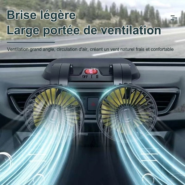 Ventilateur USB voiture silencieux refroidissement habitacle 360 - Brise legere ventilation