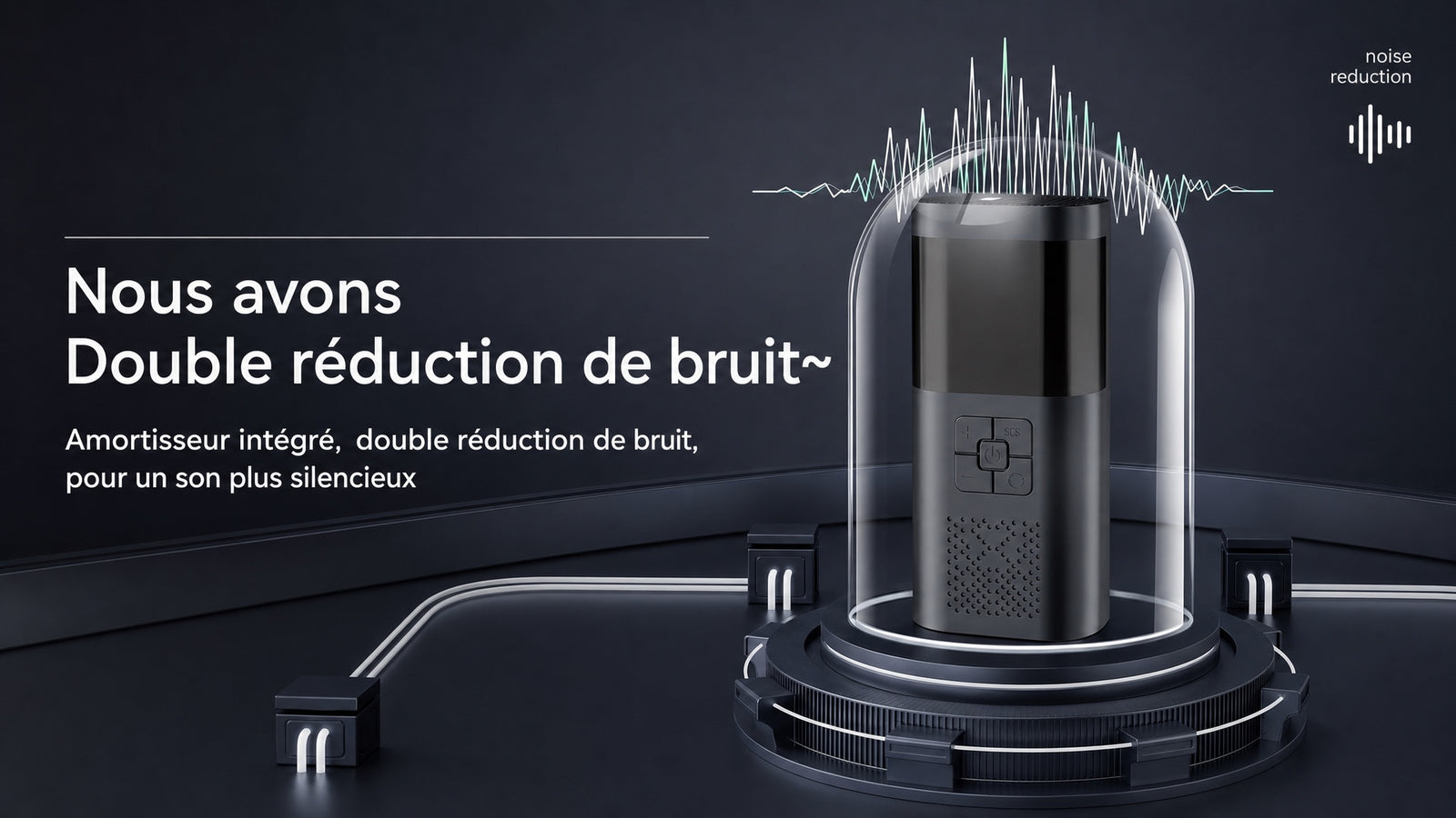 Booster batterie compresseur air 4 en 1 - Detail double reduction bruit
