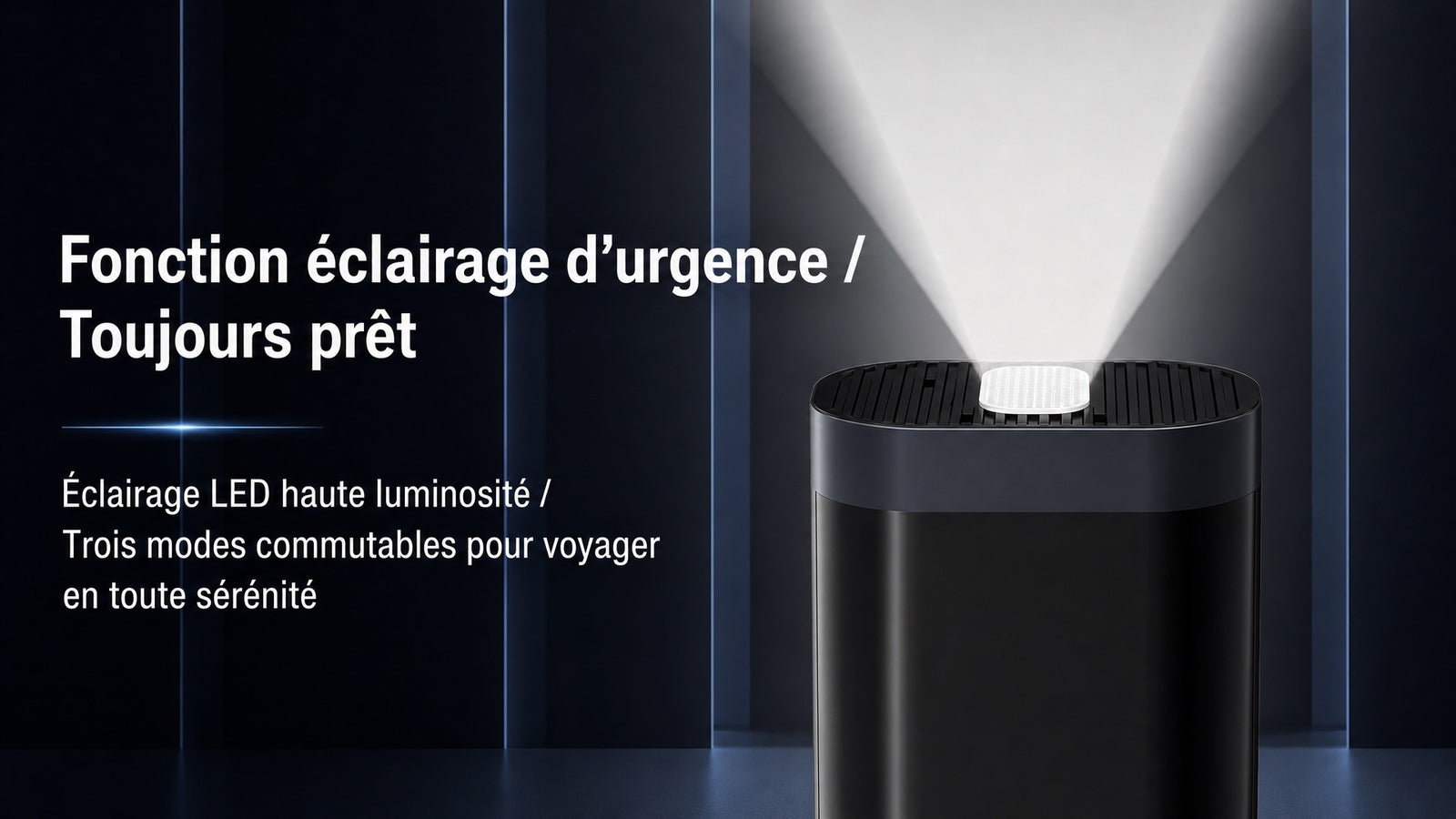 Booster batterie compresseur air 4 en 1 - Detail eclairage urgence