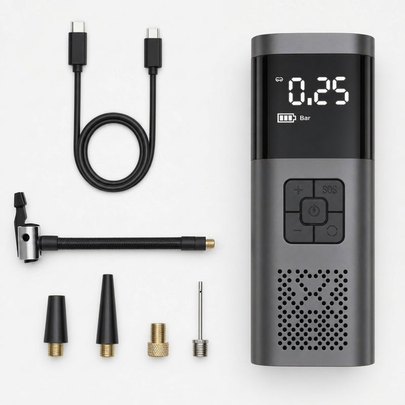 Booster batterie compresseur air 4 en 1 - Produit accessoires a plat