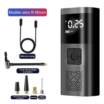 Pompe à Pneus Portable — Gonfleur 12V / Sans Fil