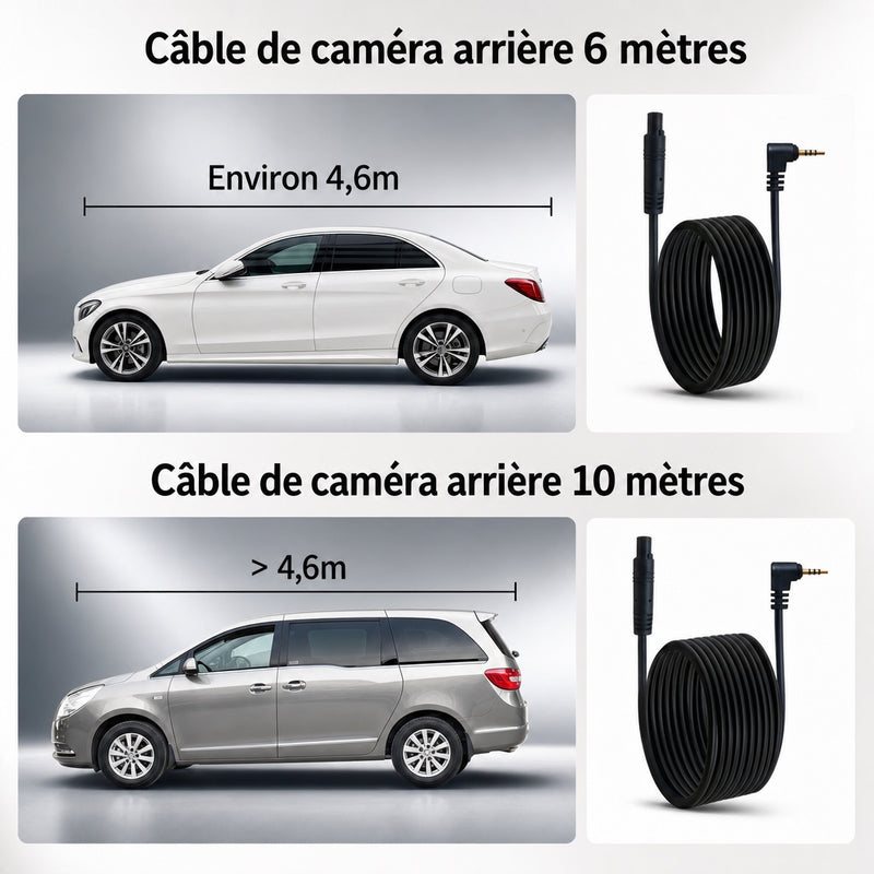 Dashcam ADAS streaming double caméra - câble caméra arrière
