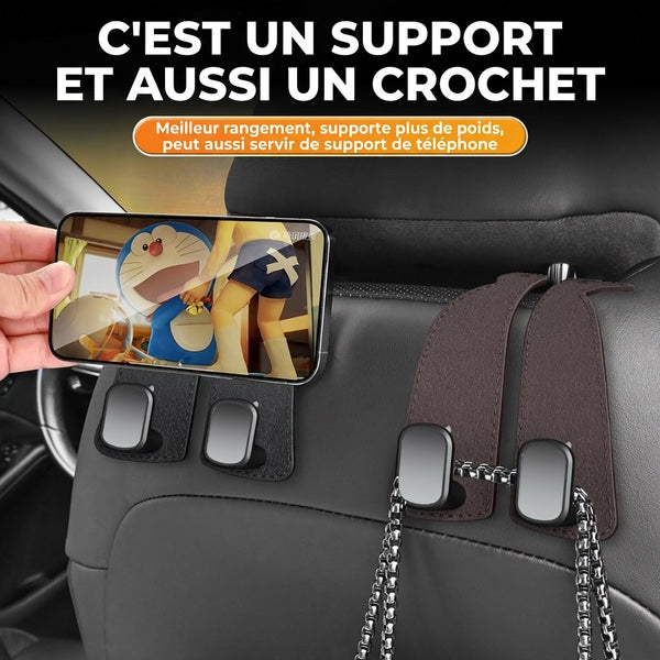 Crochets voiture pack 4 - support téléphone et crochet