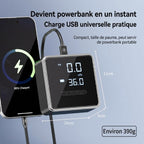 Compresseur air sans fil pneus gonfleur portable numerique - batterie externe USB