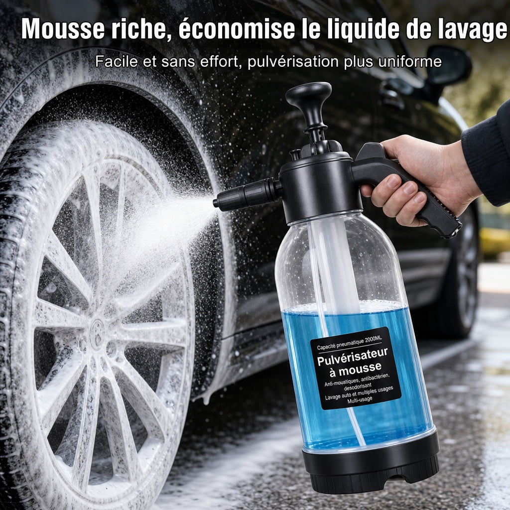 Pulverisateur mousse lavage voiture pression manuelle - Nettoyage jantes