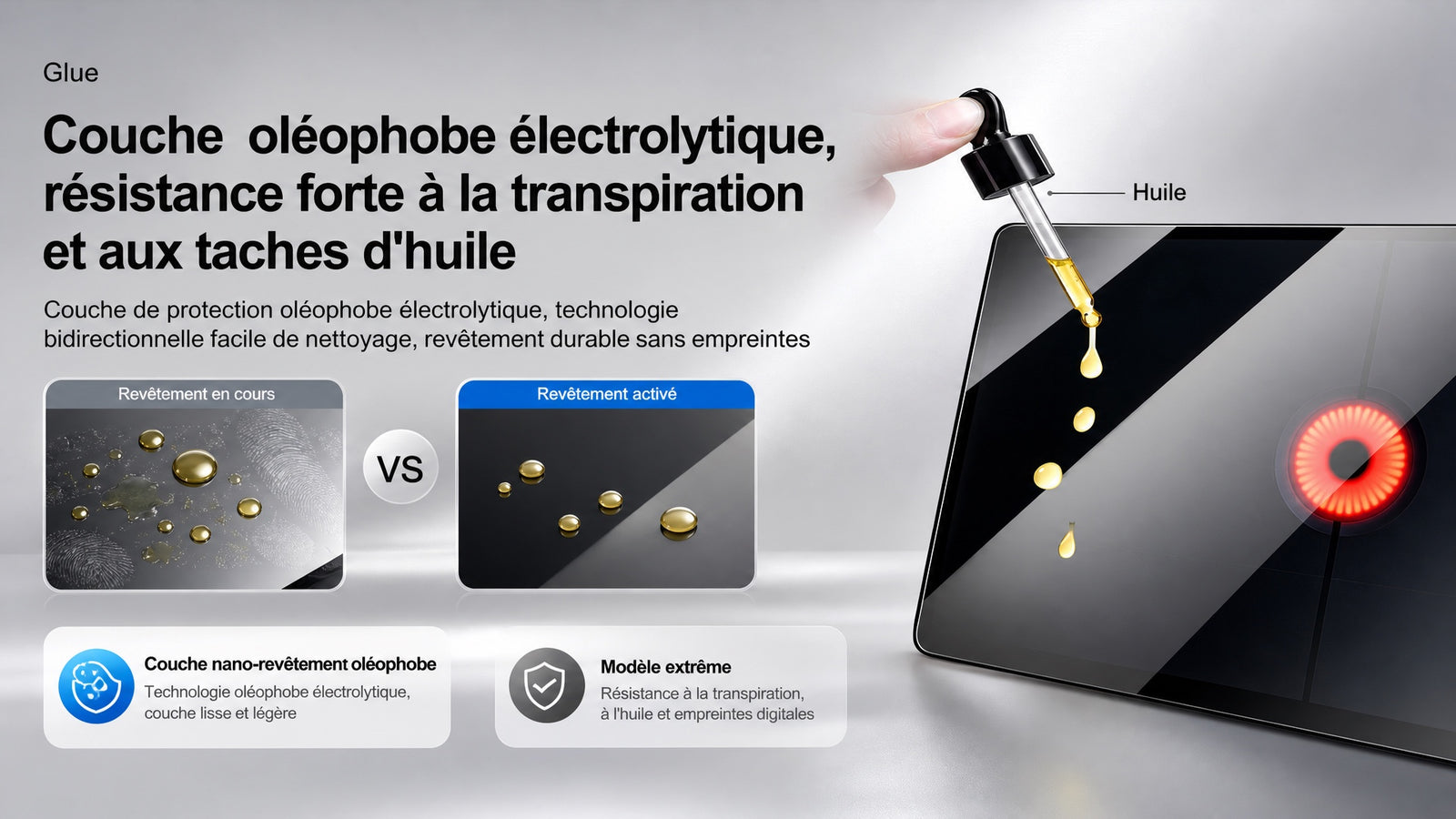 Couche oléophobe