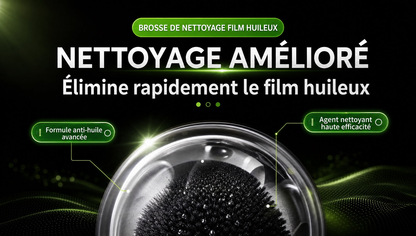 Brosse anti film gras pare brise OGAS - Detail fonction upgrade
