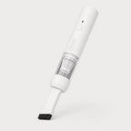 Aspirateur voiture sans fil blanc avec embout brosse